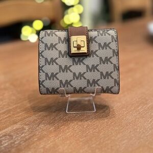 Michael Kors Brown and Gold Signature Wallet